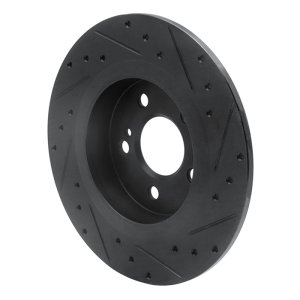 Mercedes-Benz SLC300 Brake Rotor (1) - Rear Left - R1 Concepts - Drilled & Slotted - Black - `12-`20